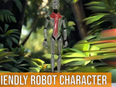 Friendly Robot Character model pack Low-poly 3D model