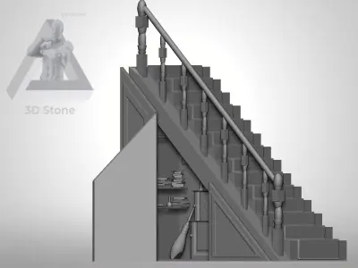 Cupboard Under the Stairs Book Nook Harry Potter 3D print model