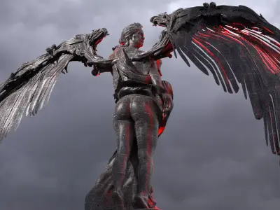 Fallen Angel Female Arch Wings 2  3D model