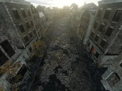 Abandoned Street Urban Decay  3D model