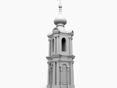 Smolny Tower Low-poly 3D model
