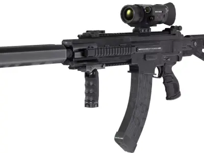 SS2 RZ1 - Assault Rifle Low-poly 3D model