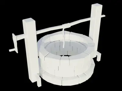 Low-Poly Well fire pit Free low-poly 3D model