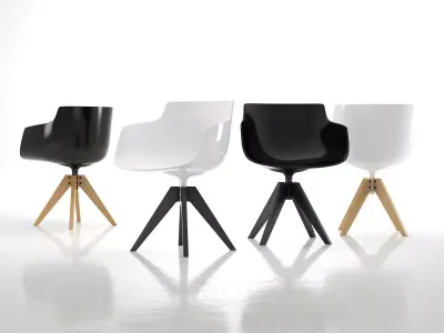 Flow Armchair VN 4-legged oak 3D model