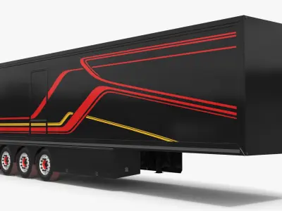  Enclosed Transport Semi-Trailer Black 