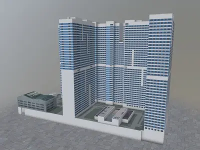 Moscow High Rise Pack Low-poly 3D model