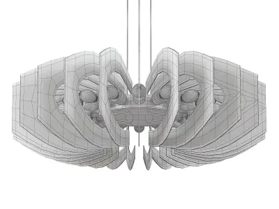 Stunning Chandelier in Colored Glass Low-poly 3D model