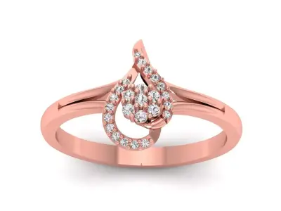 Solitaire Engagement Women Rings 3D print model