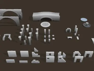 Ruins pack Low-poly 3D model