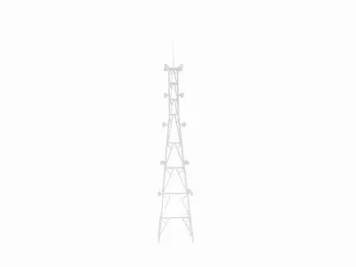 Radio Tower X Low-poly 3D model