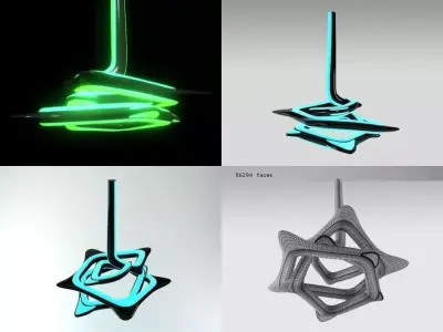 Vortexx futuristic lamp with lights Free 3D model