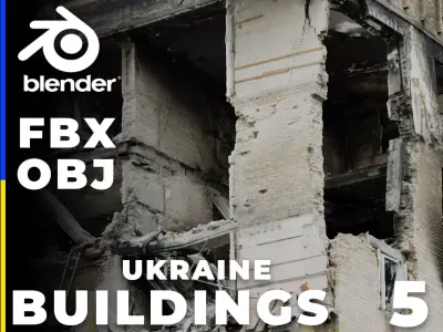 SCANS from Ukraine  Buildings set 5 Low-poly 3D model