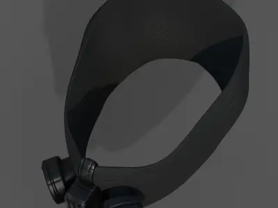 Gas mask respirator scifi PBR textures  Low-poly 3D model