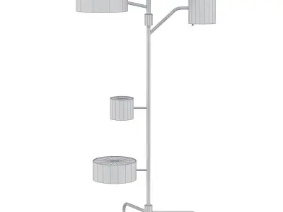 Statistocrat floor lamp with three lamps 3D model