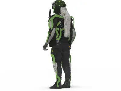 Futuristic Battle Robot 3D Model Rigged Game-Ready Low-poly 3D model