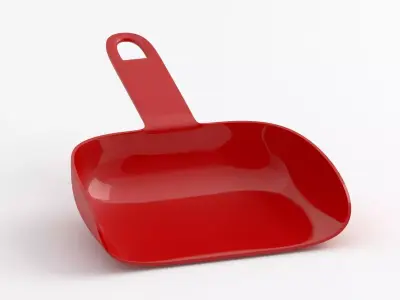 Red plastic dustpan 3D model