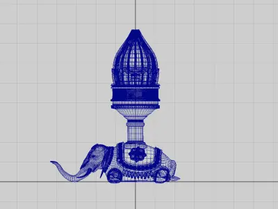 oil lamp elephant 3D model