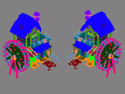 Newcomer Farm - Waterwheel 03 3D model