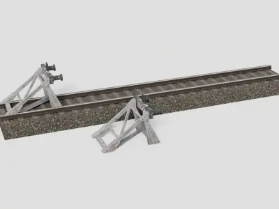 Railway buffer model Low-poly 3D model