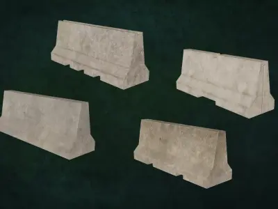 Concrete Barriers Jersey Series ConcreteWallArea G0 N1-4  3D model