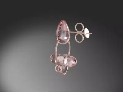 Brillant circle ear ring jewellery 2vol Free 3D model