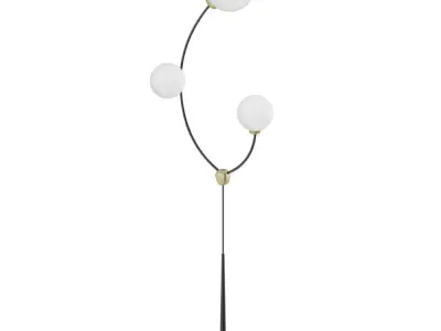 Floor lamp on a curved metal frame 3D model