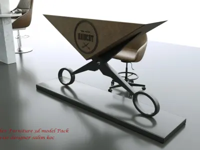  Barber furniture 3d model 3D model