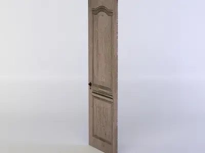 Door wooden Low-poly 3D model shop