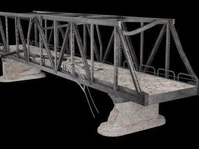 POST APO STEEL METAL BRIDGE PLATFORM BASCULE COLLECTION Low-poly 3D model