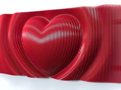 Parametric Heart Panel Wall Decor 3D model