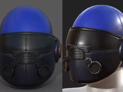 Helmet plastic scifi futuristic 3d model  Low-poly 3D model