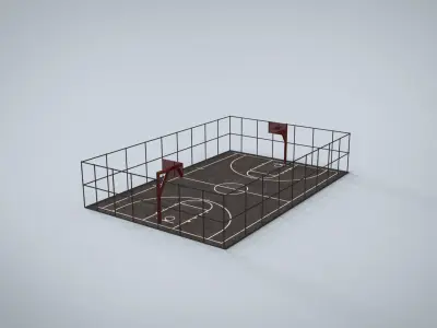 Basketball Court Low-poly 3D model