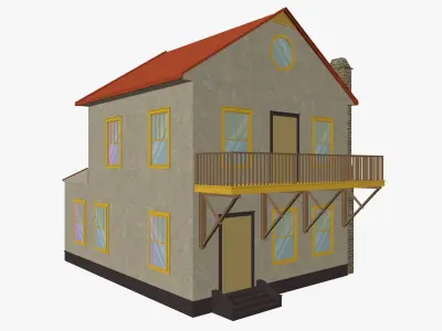 Cartoon House 6 Low-poly 3D model