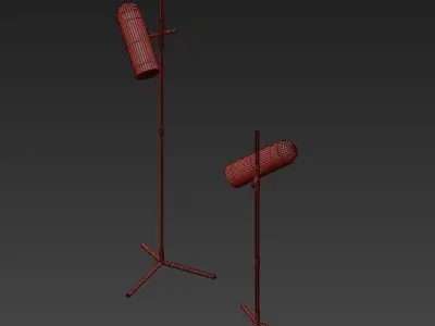 WANDER two floor lamps with copper finish 3D model