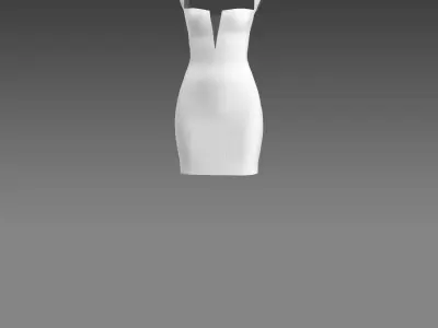 Dress white  Low-poly 3D model