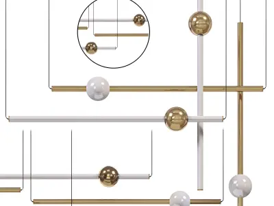  Lee Broom ORION GLOBE LIGHT POLISHED GOLD Low-poly 3D model