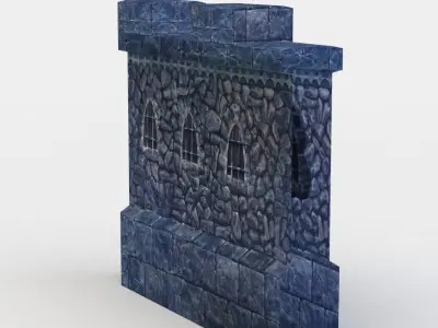 Masonry wall Low-poly 3D model