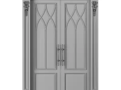 blk wood classcial door art 107 3D model