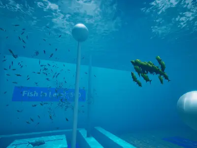 Fish School System V2 - UE4 Niagara AI Low-poly 3D model