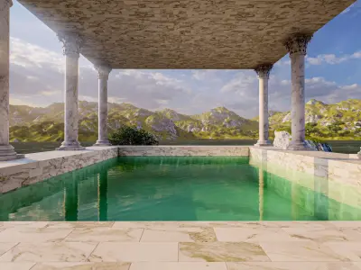 3D ANCIENT GREEK POOL Free 3D model