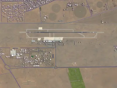 Buraydah - Prince Naif Bin Abdulaziz Airport - ELQ Low-poly 3D model