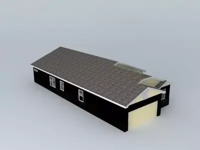 House with roof Free 3D model