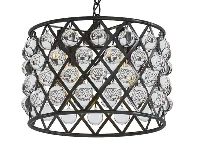 Hareous chandelier with clear glass beads 3D model