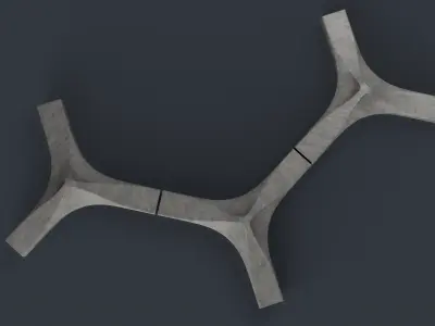Modern Outdoor Bench 81 PBR Game Ready Low-poly 3D model