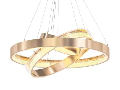 ORACLE 3 pendant light with two circular rings hanging from c... 3D model