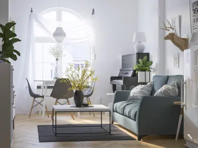 Scandinavian house 3D model get