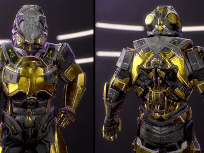 Sci-Fi Armor 3 Low-poly 3D model