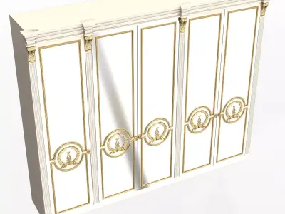 Classic Wardrobe Furniture 0402 White Low-poly 3D model