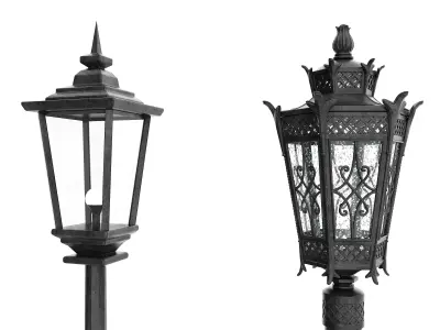 Street Lamp Low-poly 3D model 48