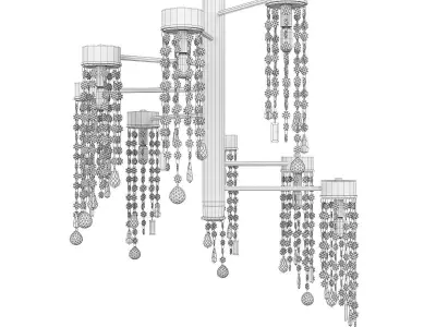 CREATIVE BRASS DIAMOND CHANDELIER Low-poly 3D model purchase